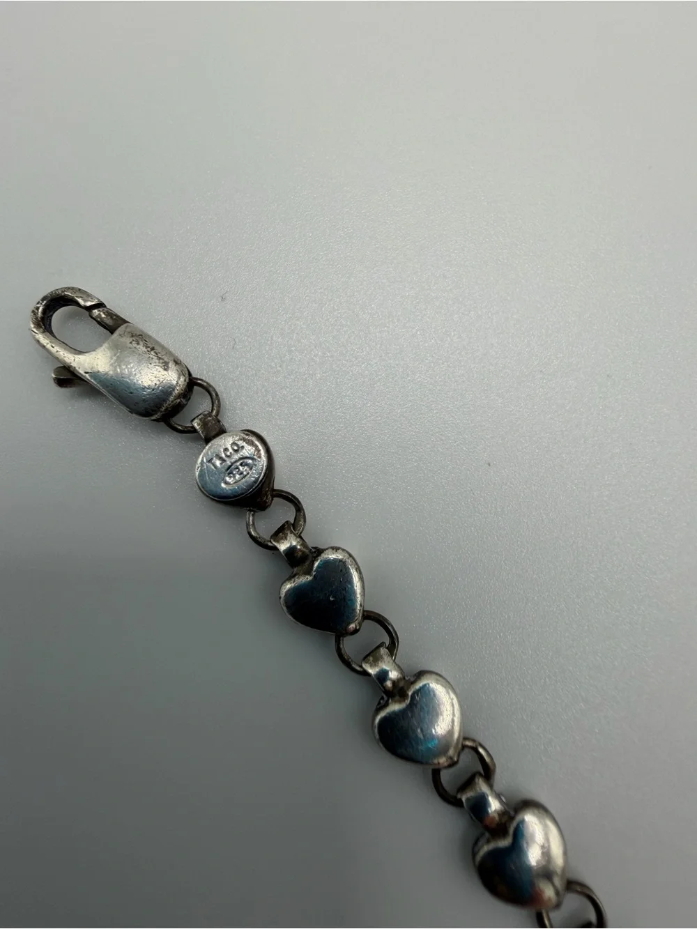 Tiffany & Co. Silver Heart Link Bracelet with Tiffany Blue Pouch - Picture 11 of 15